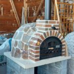 Holzbackofen Naturstein B80 Granidecor und untergestell luserna gemischt
